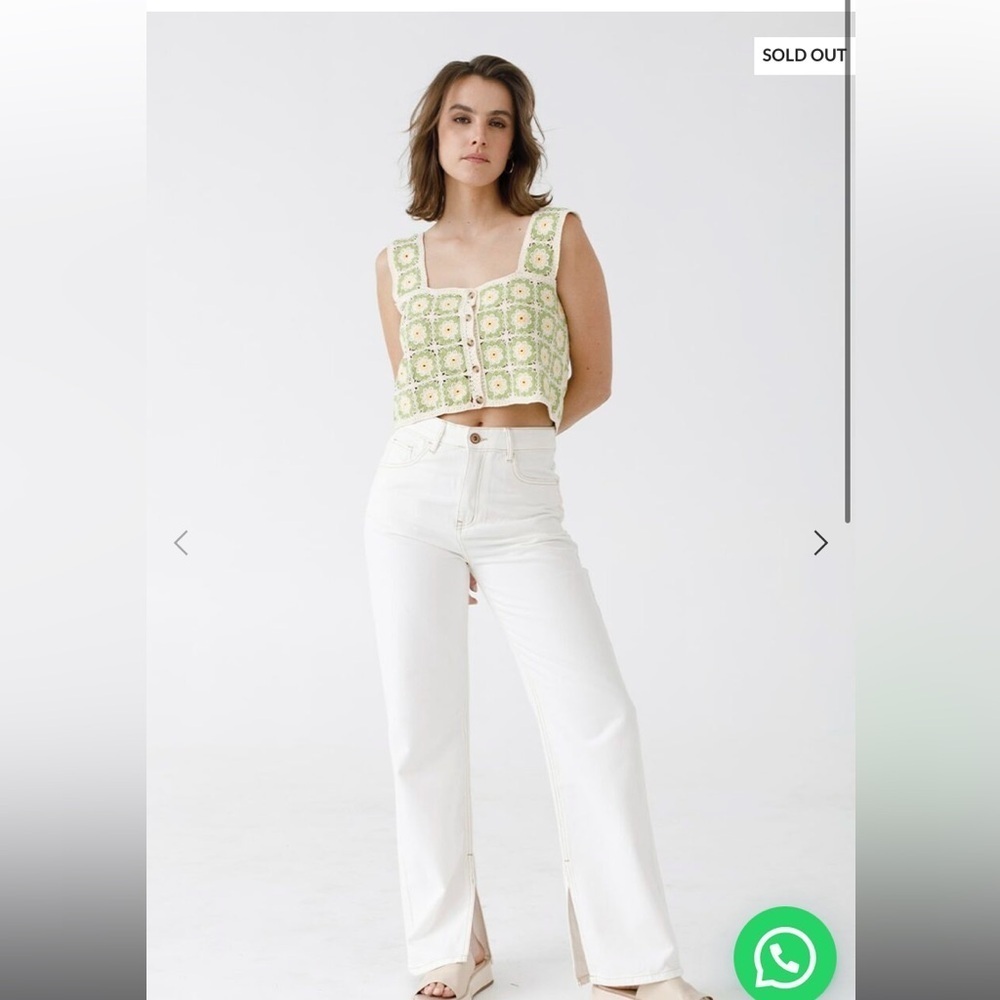 Urban Haus Granny Square Crochet Crop Top Sz XL